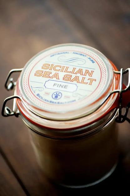 Sicilian Sea Salt Gift Set - 2 Jars of Gourmet Fine Grain Italian Salt