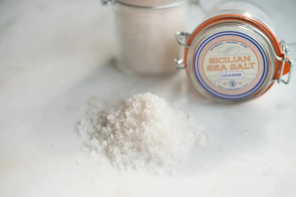 Gourmet Sicilian Salt gift set includes: two jars, 14 ounces total.&nbsp; 2 coarse.